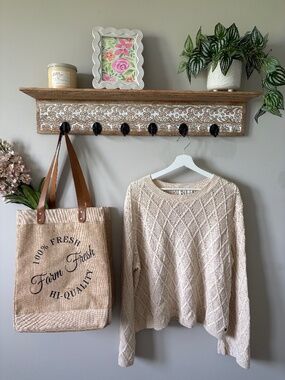 Roxy Cream Open Knit Sweater